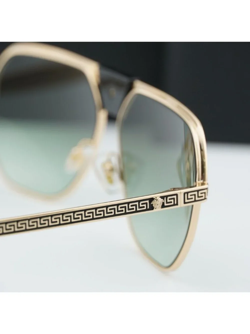 Versace VE2294 10028E Aviator Sunglasses – Gold / Green Gradient